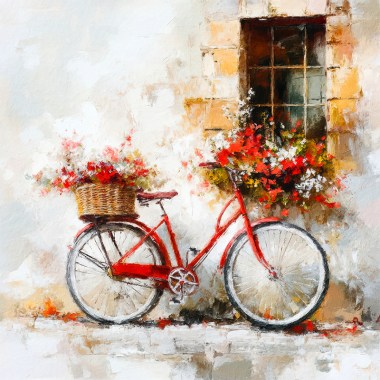 Fiets met bloemen II